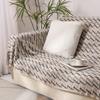 100% Acrylic Khaki Knitted Blanket with Tassel Gift Blanket Bed Sofa Travel Breathable Chic Bohemian Soft Comfortable Blanket