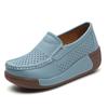 Women Genuine Leather Platform Shoes Winter Plush Walking Shoes 5cm High Wedges Heels Shoes Elegant Warm Mother Shoes