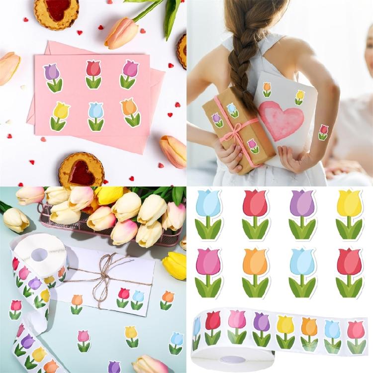 Gift Sticker Tulips Sticker Flowers Sticker Labels Lovely Decorative Sticker Reward Sticker Scrapbook Sticker