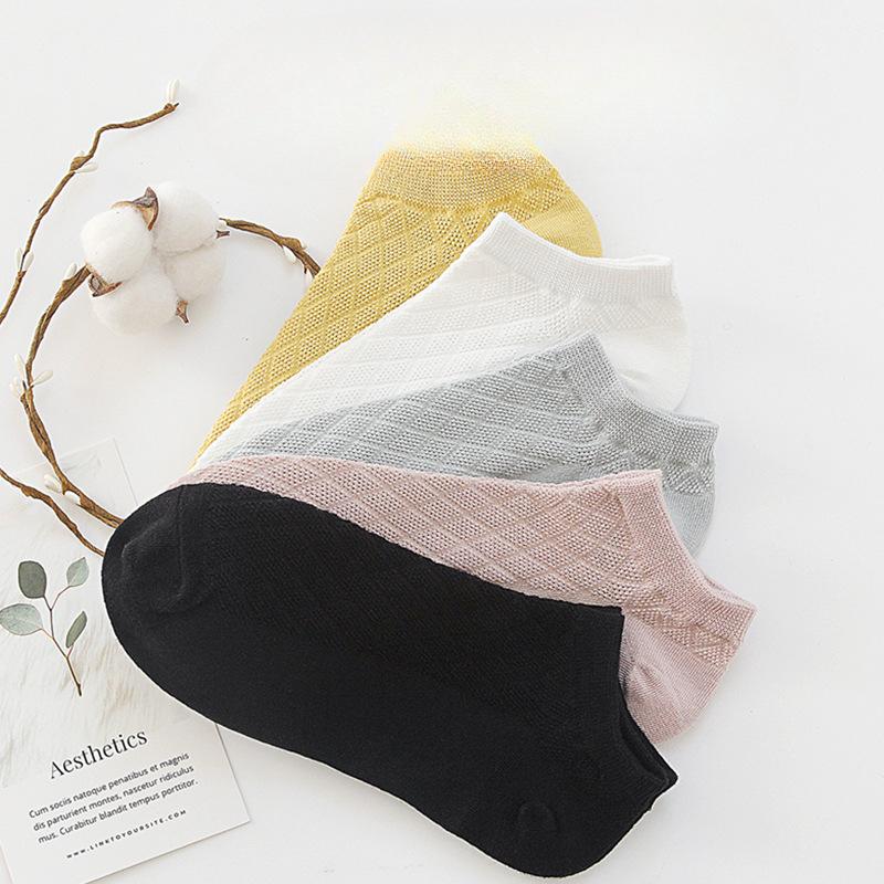 Women's Pure Cotton Breathable, Thin, Non-dropping Silicone Anti-slip Boat Socks, Sweat-absorbing, Simple and Invisible Socks