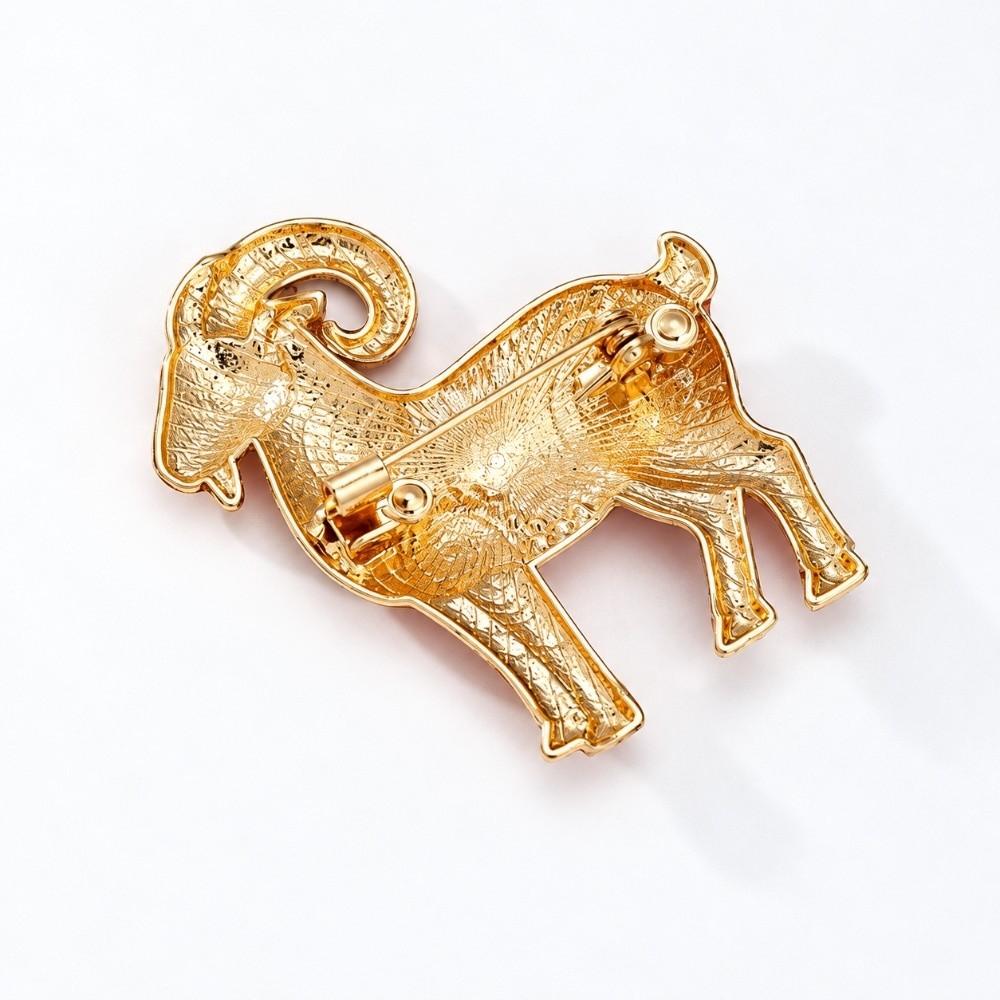 Diamond-inlaid Sheep Brooch Vintage Brooch Pins Trendy Lady's Suit Brooch  Cloth Accessories