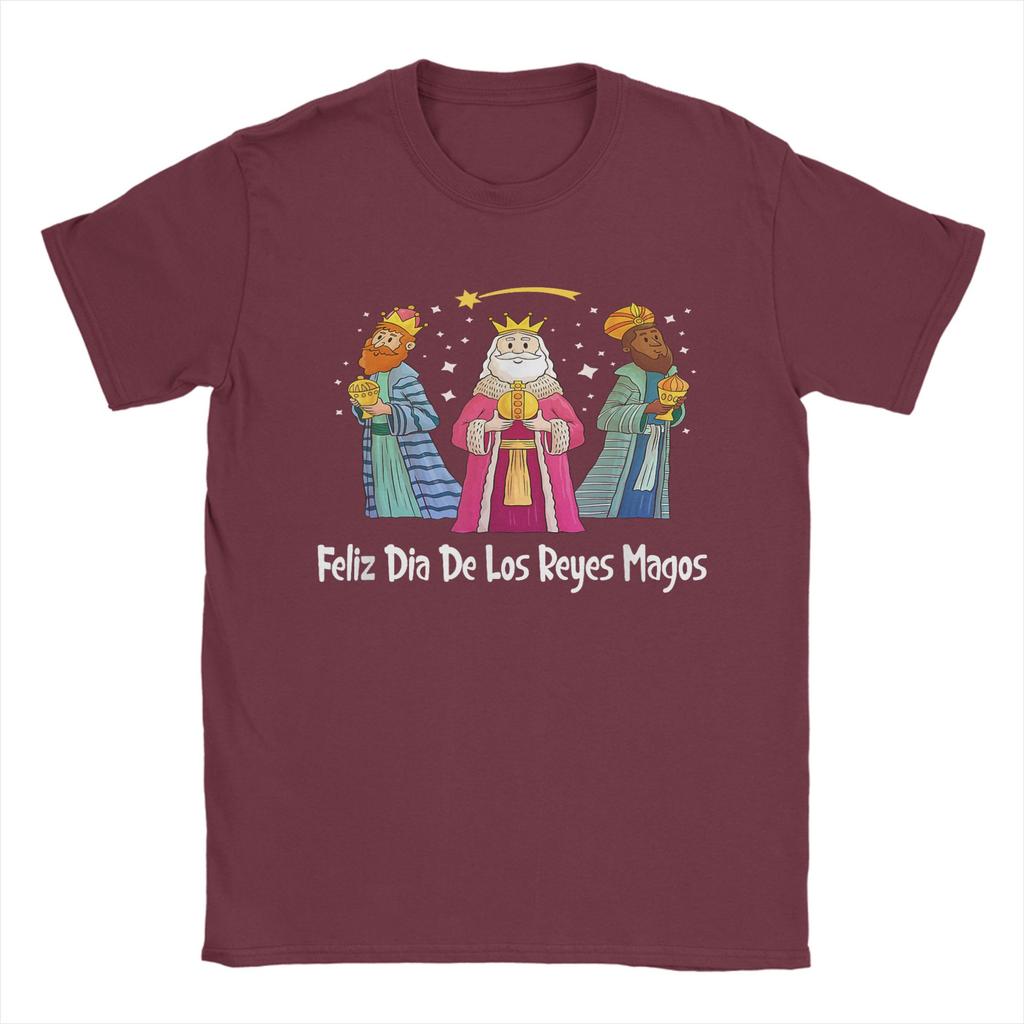 Humor Wise Three Kings Happy Epiphany T-Shirts Men Round Neck T Shirt Feliz Dia De Reyes Day Short Sleeve Tees Plus Size Tops