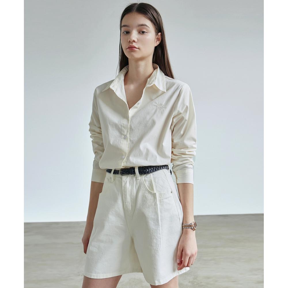 

Хлопковая рубашка с вышивкой NICKNICOLEКремовый