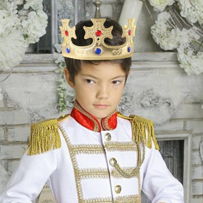 Royal Crowns Prince Crown Costume Accessories for Royal Themed Parties,Halloween,Cosplay,Roleplay Birthday Celebrations