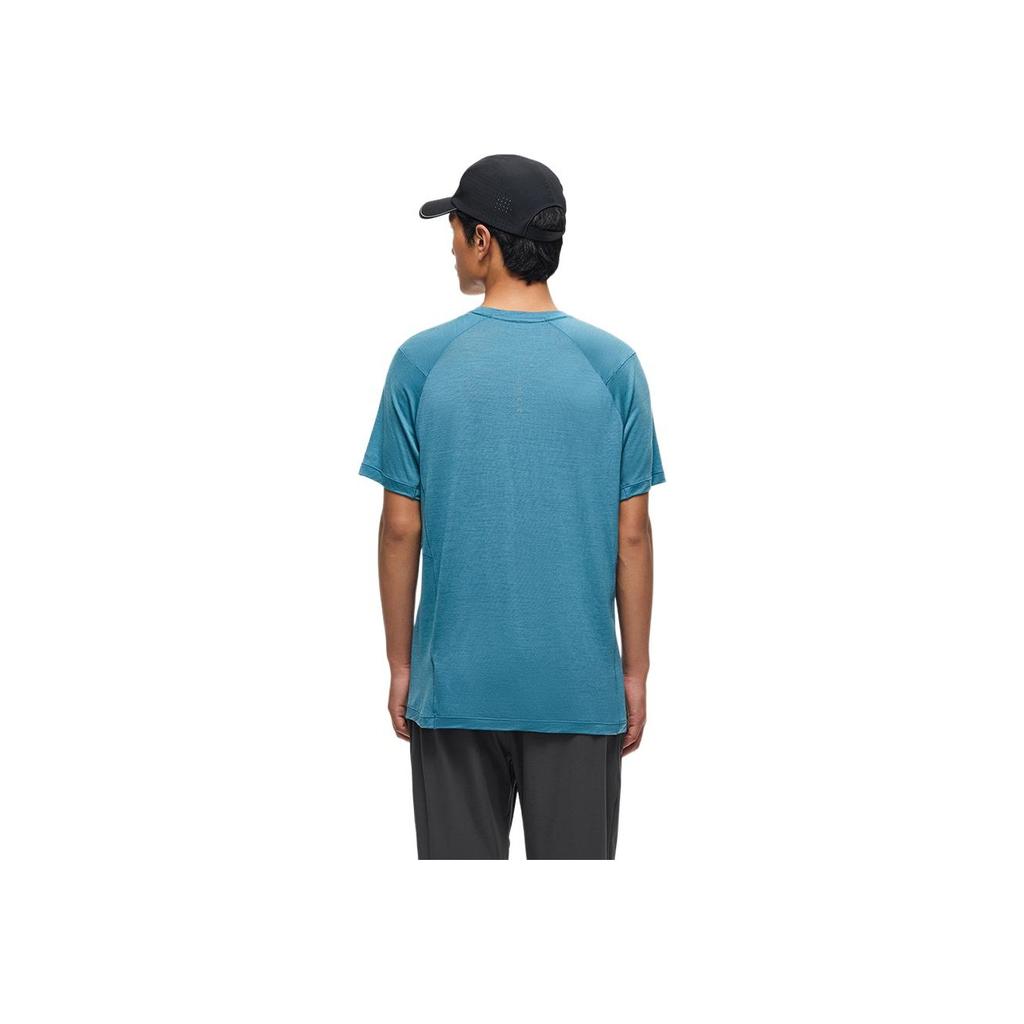 Anta Champion Outdoor Series Solid Color Round Neck Comfortable Moisture Wicking Versatile Short Sleeve T-Shirt Men T-Shirts Parrot-Blue 152520115-1