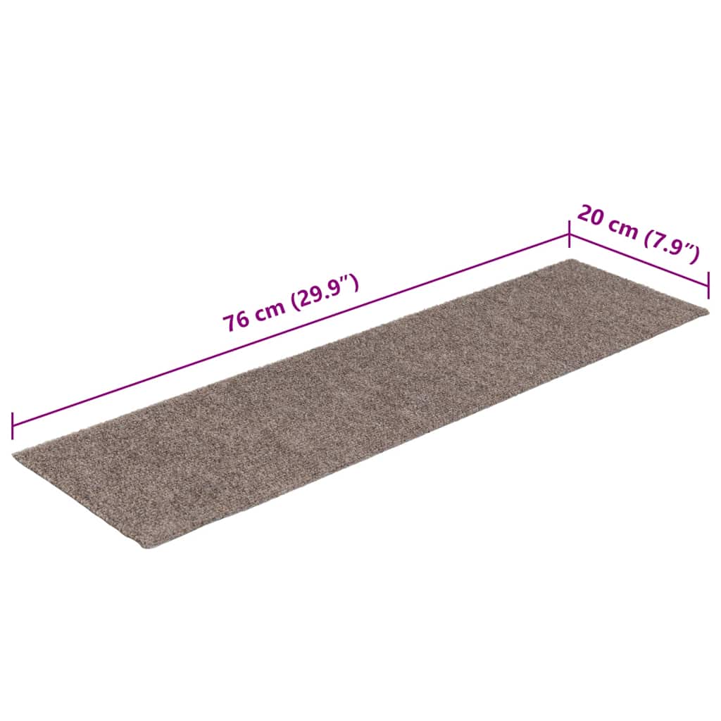 Self Adhesive Stair Treads 15 pcs 76 x 20 cm Beige Rectangular