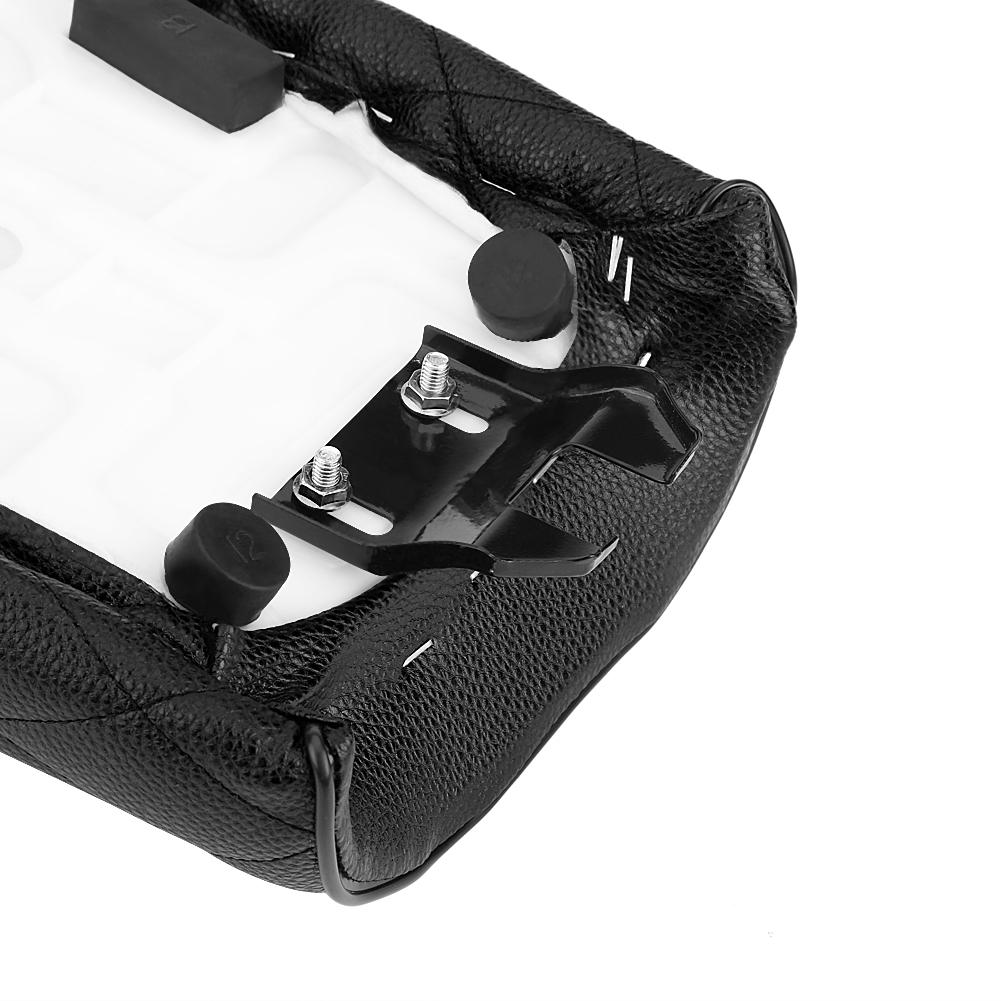 Motorcycle PU Lther Vintage St Flat Saddle Cushion for CG125 GN CG Black