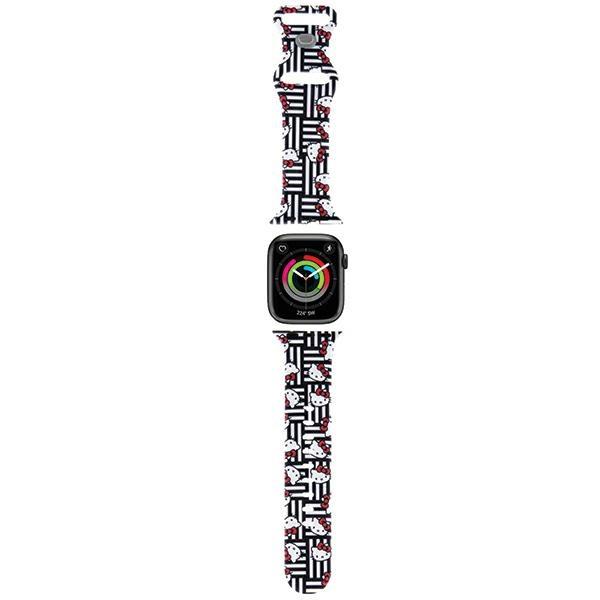 Hello Kitty HKAWMSDIESK Apple Watch Strap 38/40/41mm black/black strap Silicone Heads & Stripes
