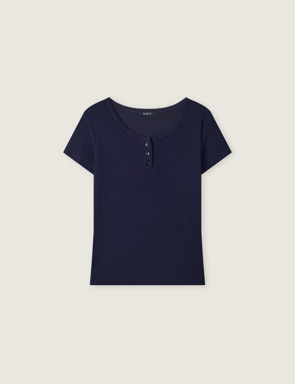 ROEM Henley Neck Short Sleeve T-Shirt Rmhwg26Rt6