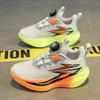 Lightweight Breathable Mesh Kids Running Shoes With Rotating Buckle Slip-Resistant Boys Girls Sport Sneakers