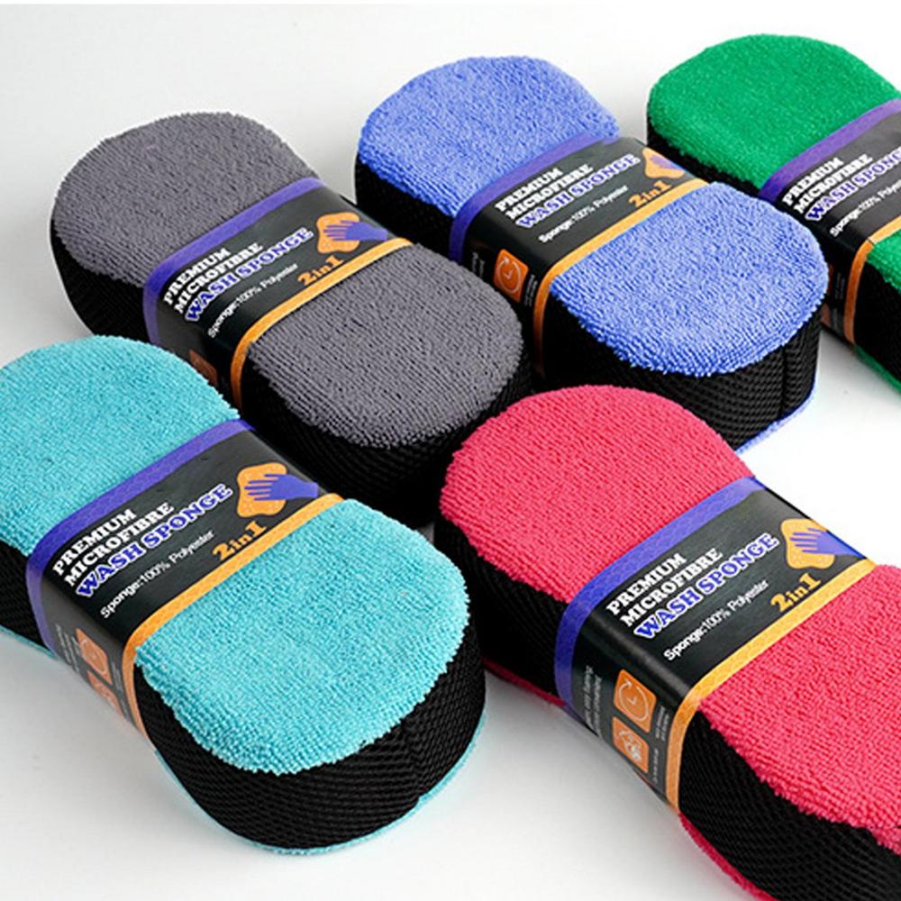 Car Cleaning Sponge 2X Multi-Functional Cleaning Sponge Car Wash Sponge Double-sided Household Cleaning Sponges For Home Kitchen