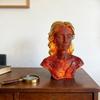 Blazing Maiden Bust Figurine LED Lava Shattered Effect & Golden Hair Sculpture Fantasy Desk Ornament for Home Office Decoration