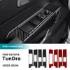 Real Soft Carbon Fiber Sticker For Toyota Tundra 2022 2023 2024 2025 Car Door Button Frame Interior Trim Accessories For LHD.