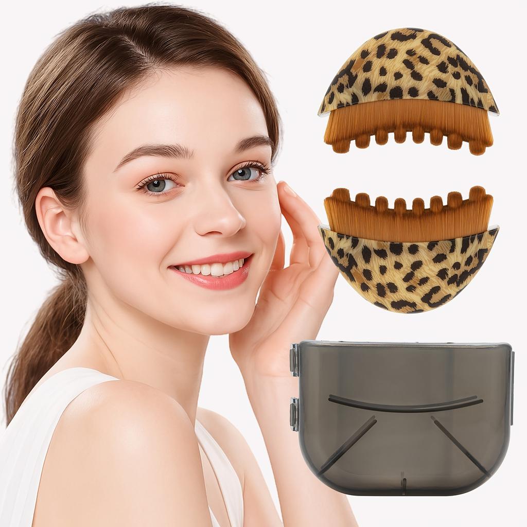 A Crescent-shaped Facial Massage Brush with a Contour-hugging Curve. Its Dual-textured Surface, Featuring Soft Bristles On One Side