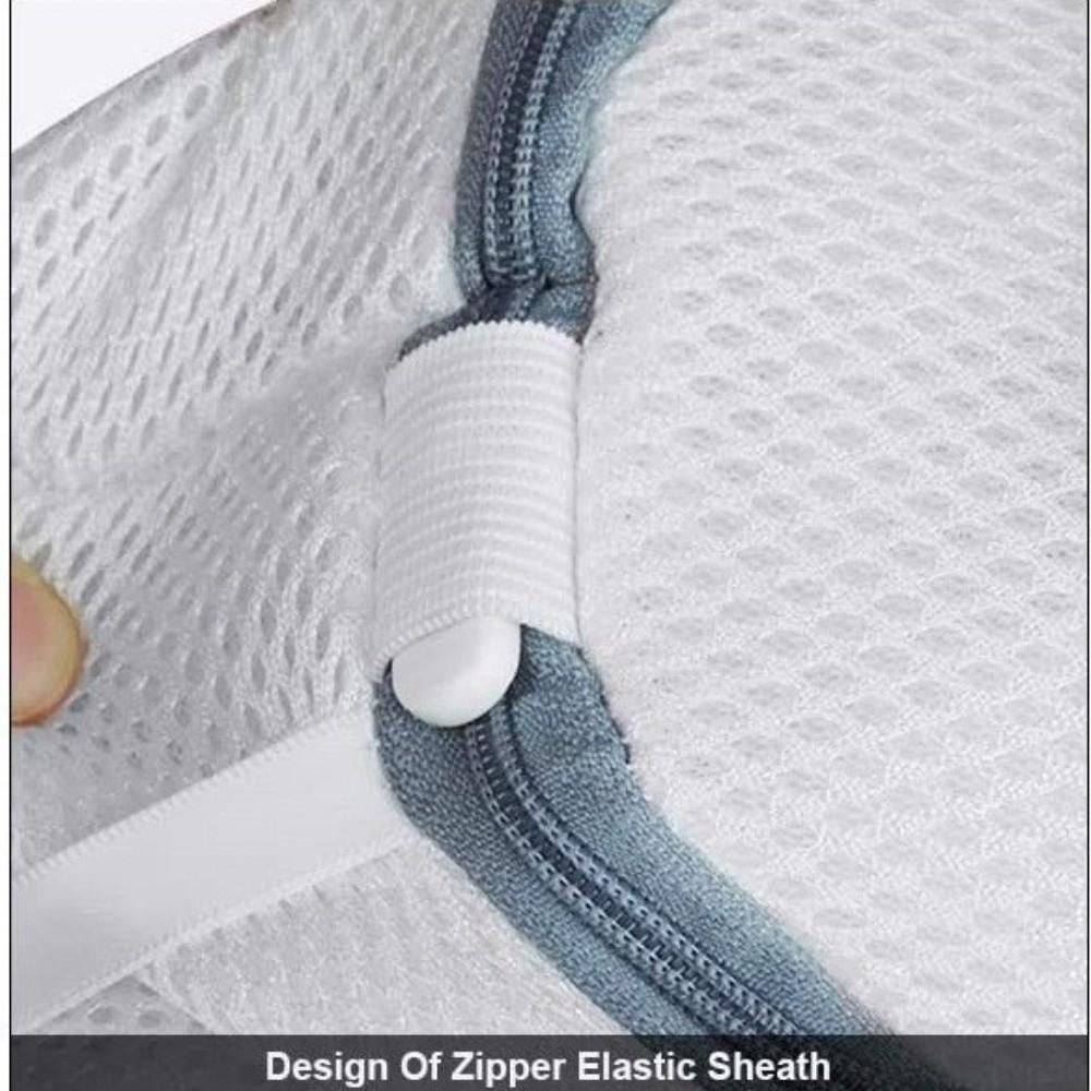 Strong Non-Woven Fabric Shoes Wash Bag Mesh Durable Net Pocket with Zipper Washing Laundry Bag Gym Shoes