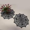 Schwarze runde Schnürsenkel-Deckchen mit Spinnennetzen Tischset für Paare und Einweihung