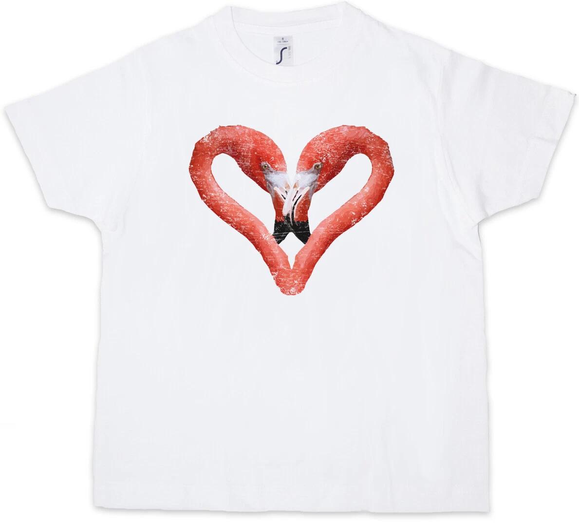 

FLAMINGO HEART I Kids Boys T-Shirt Love Princess Flamingos Wildlife Fairies- 150