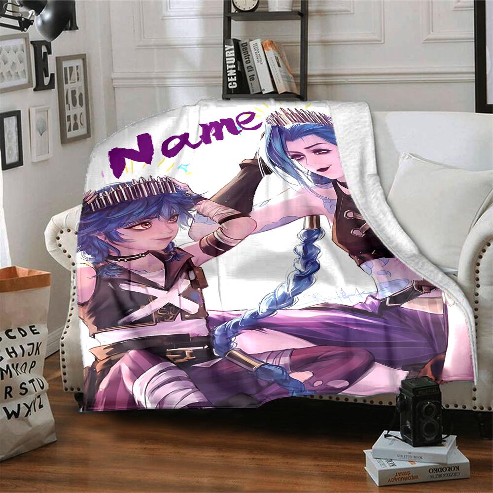 Custom Name Jinx Power Dark Party Blanket For Couch Bed Plush Cozy Fuzzy Blanket Super Soft Warm Blankets For Fall And Winter 091619
