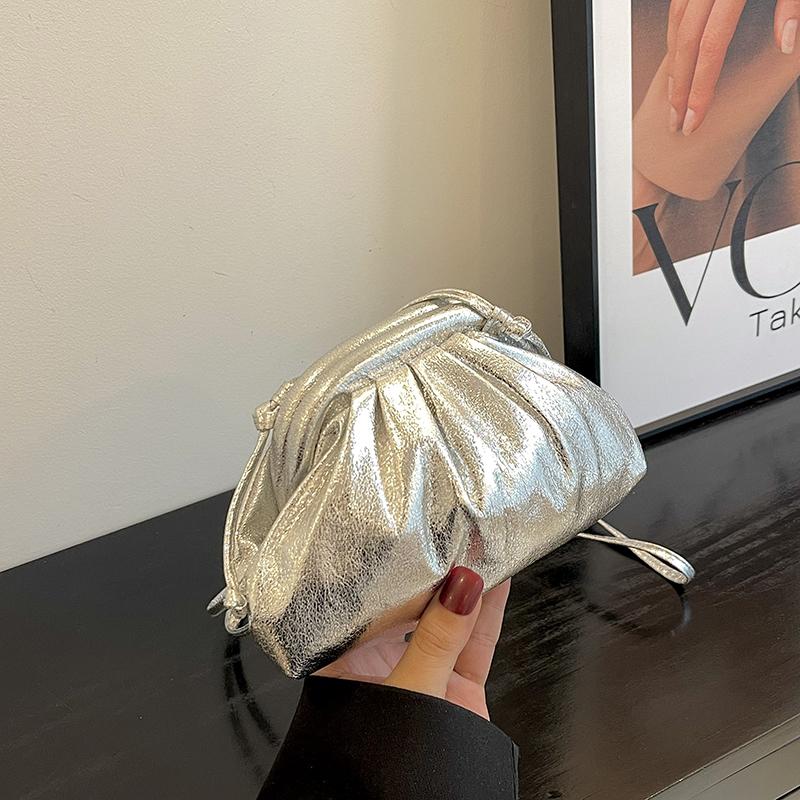 

Шикарные вечерние сумочки для женщин, роскошные дизайнерские сумки, золотистые лазерные сумки через плечо, клатч для званого ужина 18x12x5cm серебряный