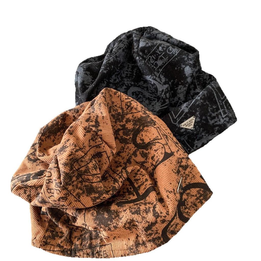 Retro-Kopftuch im koreanischen Stil für Damen - Lockere Herbst-/Wintermütze für ein kleineres Gesicht, Warmer Pullover für die Zeit nach der Geburt