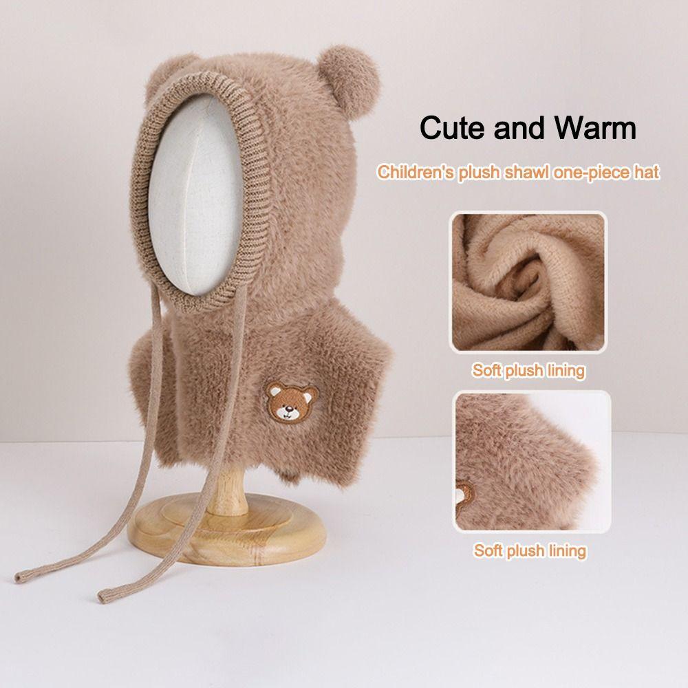 Shawl Pullover Cap Coldproof Kids Balaclava Hats Cute Children's Knitted Cap  Autumn Winter