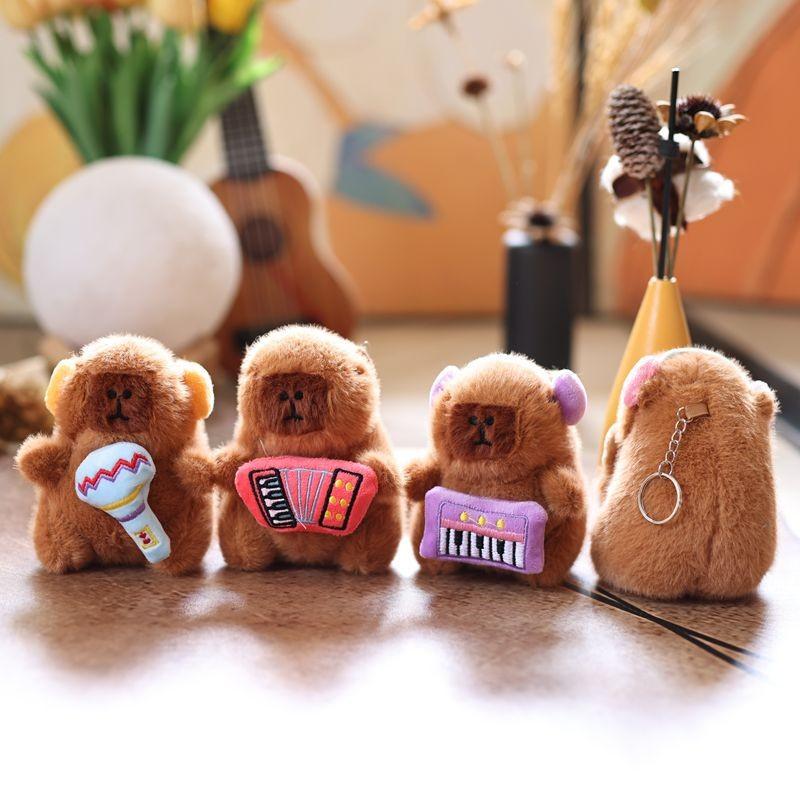 Cute Lightweight Capybara Plush Keychain Short Hair Children Collectors Doll