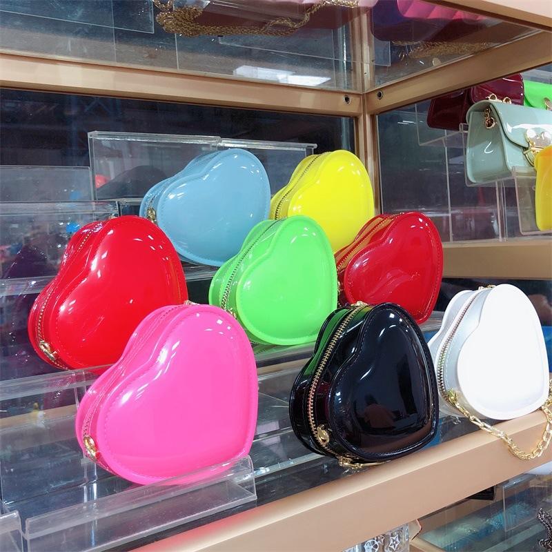 Little Fairy Peach Heart Change Bag Fashionable And Cute Mini Bag Mouth Red Envelope Children'S Bag Love Jelly Bag