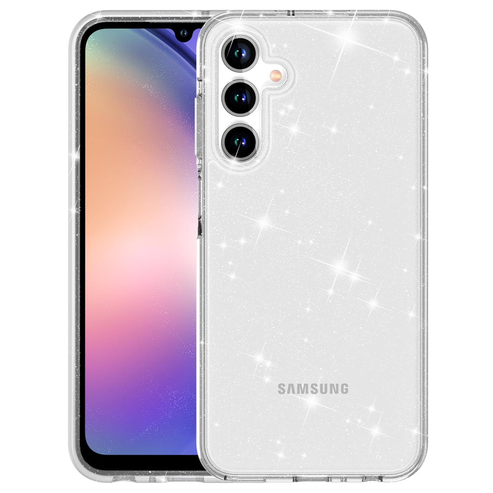 

Чехол для мобильного телефона Samsung Galaxy A55 5G, чехол из ПК+ТПУ, устойчивый к царапинам, блестящий, с блестками, мобильный чехол White