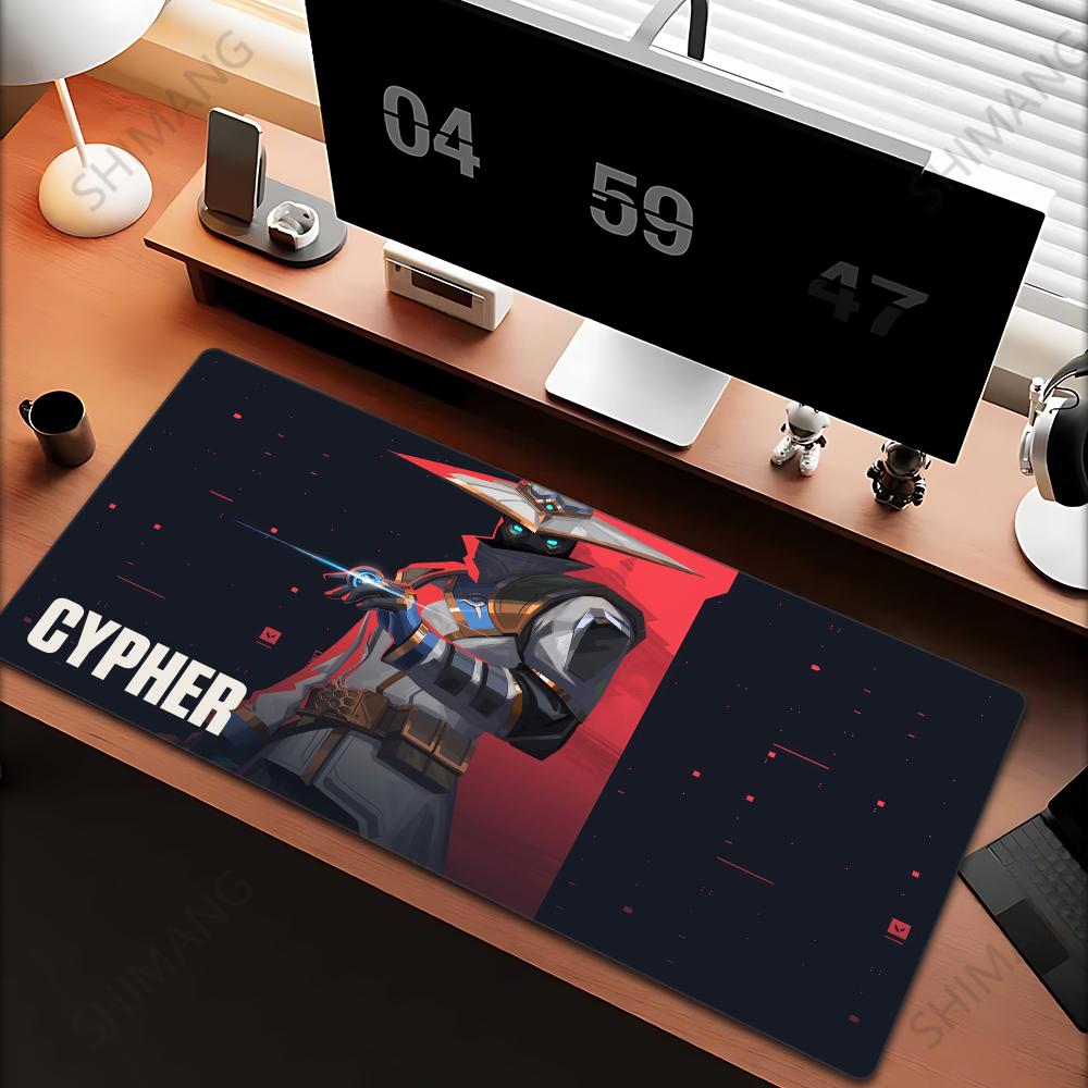 VALORANT Cypher Large Gaming Mouse Pad Computer Mousepad PC Gamer Laptop Mouse Mat Office Mausepad XXL Keyboard Mat Desk Pad
