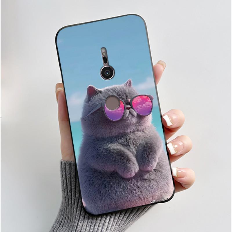 Trendy Milk Tea Rabbit Printed Case For Sony Xperia XZ2/SO-03K Black Case For Sony Xperia XZ3/SO-01L Anti-scratch Soft Shell