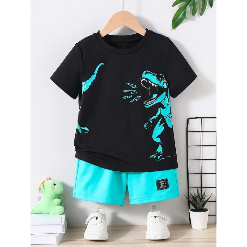 Cool Dinosaur Children's Set 3D Print Summer T-Shirt Casual O-Neck Kids Short Sleeve Tee Outdoor Comfortable Children's Clothing