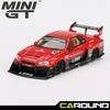 Mini GT (843) 1:64 Nissan LB-ER34 Super Silhouette Skyline - Modelo Vermelho/Preto Die-cast