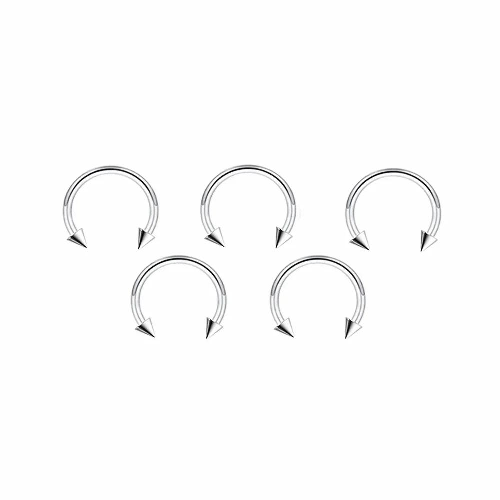 5-20pc 6-14mm Surgical Steel Horseshoe Nose Septum Ring Bar 3mm Ball Ear Lip Barbell Stud Piercing 16G