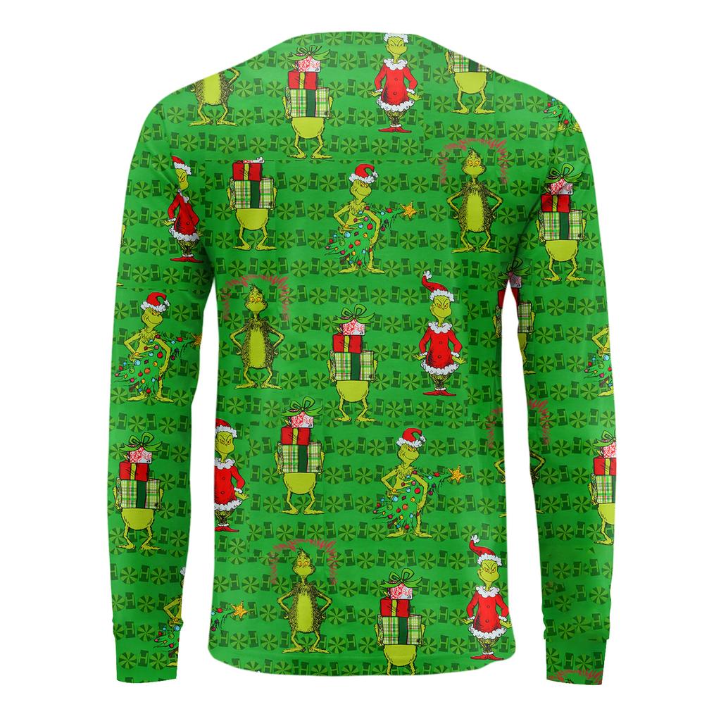 Мужская модная футболка с принтом, V-образным вырезом, повседневная, с длинным рукавом, для ношения под низ, топ