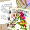 Alphabet Coloring Book, Fun Letters, Teen Coloring Book, Various Patterns, 100g Heavyweight Paper, Stress Relief, Birthday Gift