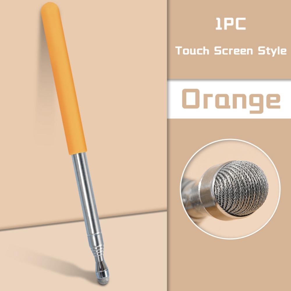 

Durable Stainless Steel Touch Screen Pen 68MM Telescopic Rod Reading Sticks Whiteboard Presentation Pointer Teachers помаранчевий