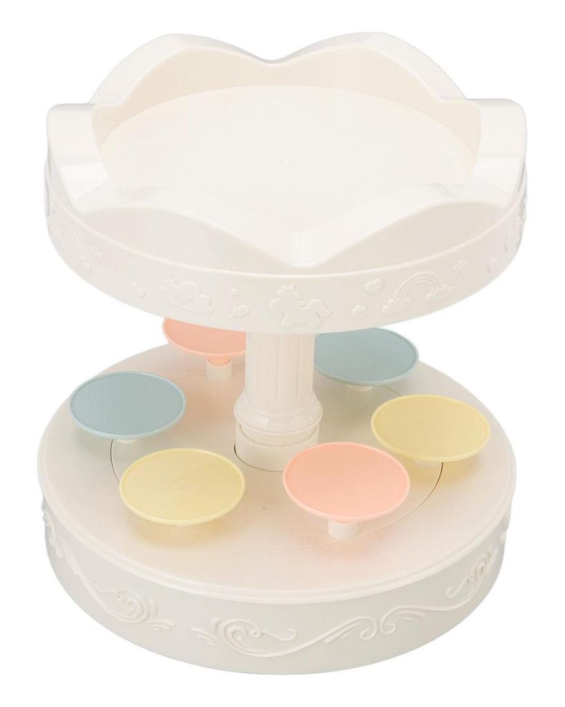 Rotierende Dessertmaschine Automatischer drehbarer Doppelschicht-Dessert-Displayständer Cupcake-Display