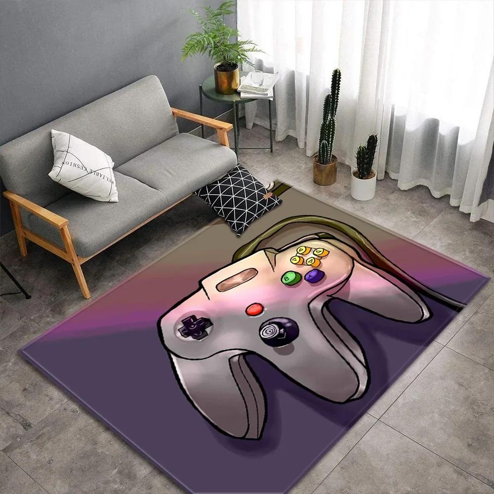 Cartoon Game Console Carpet for Living Room Video Game Children Player Area Rug Soft Anti-slip Bedroom Entrance Floor Mat