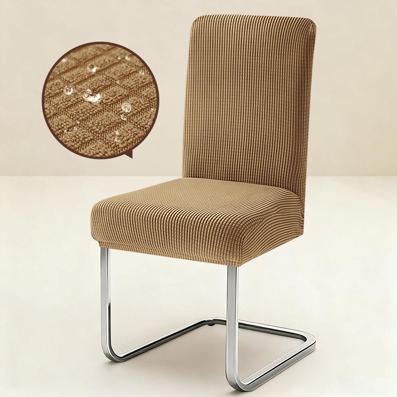 1PC Stretch Dining Chair Covers High Back Waterproof Textured Jacquard Fabric Parsons Chair Slipcover Thick Chair Protector