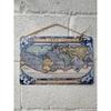 Vintage World Map Tin Sign, Antique Metal Wall Decor