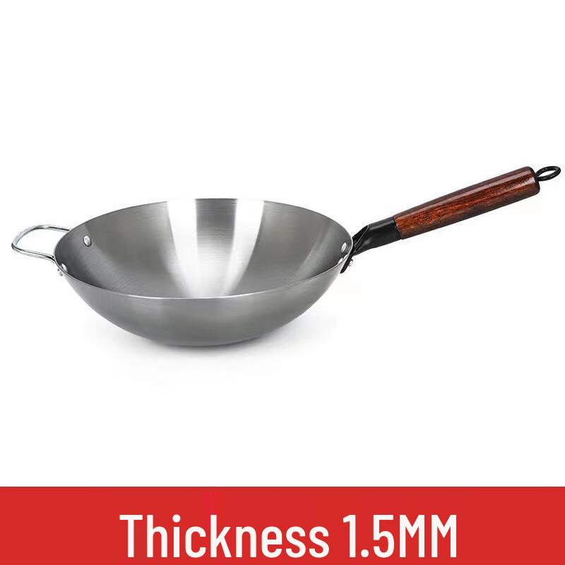 Hakka Style Uncoated Cast Iron Stir-Fry Wok