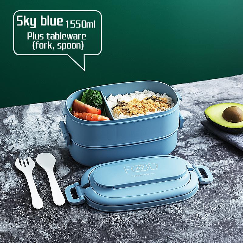 Cutie de prânz la cuptor cu microunde pentru adulți, recipient pentru picnic, pentru școală, cutie de prânz portabilă japoneză Bento pentru copii, cutie de prânz drăguță Kawaii