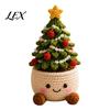 Handcrafted Wool Flower Pots Simulated Crochet Christmas Potted Decor, Knitted Mini Artificial Tree Holiday Gift Ideas for Family Ornament,