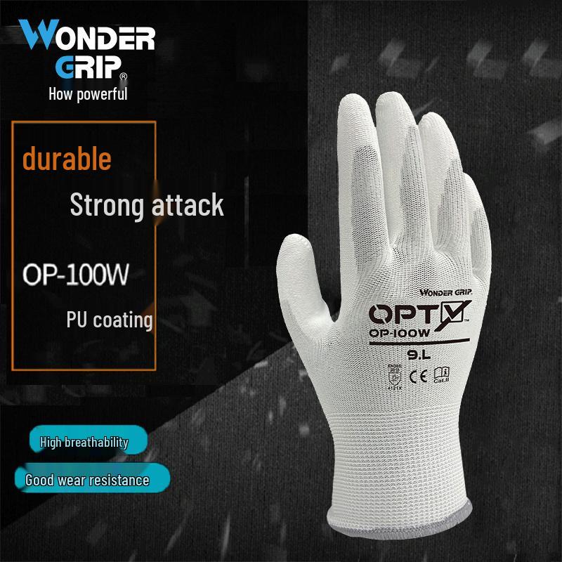OP-100GPU Gray Coated Anti-slip Construction & Industrial Gloves for Labor Protection Large