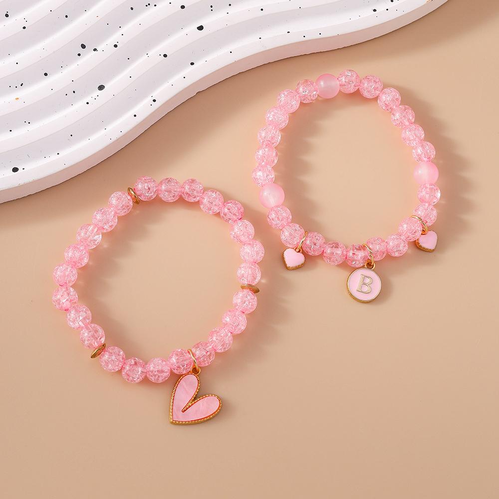 2pcs Cute Gummy Bear Bracelet for Women Handmade Stone Pearl Beaded Bracelets Girls Party Jewelry Gift