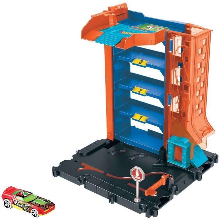 Hot Wheels City Rally Set Parking + Véhicule - Mattel - Jouet En Plastique - Pour Enfant De 4 Ans Et Plus