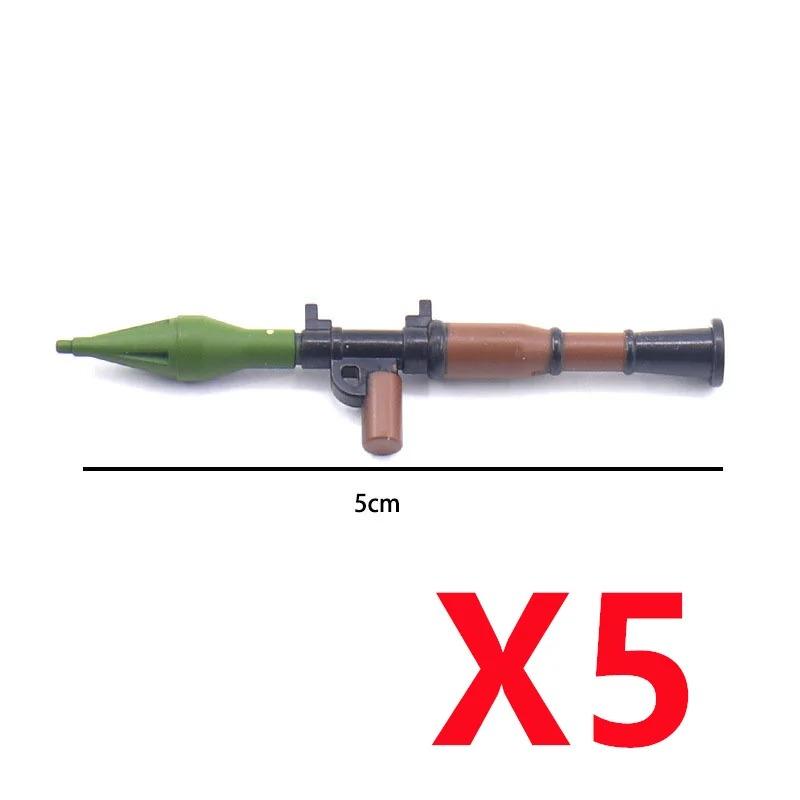 

MOC Two-color Weapon Building Blocks Soldier Figures M1911 Gun Sword Axe Shovel Computer Throwing Anti-tank Military Bricks Toys