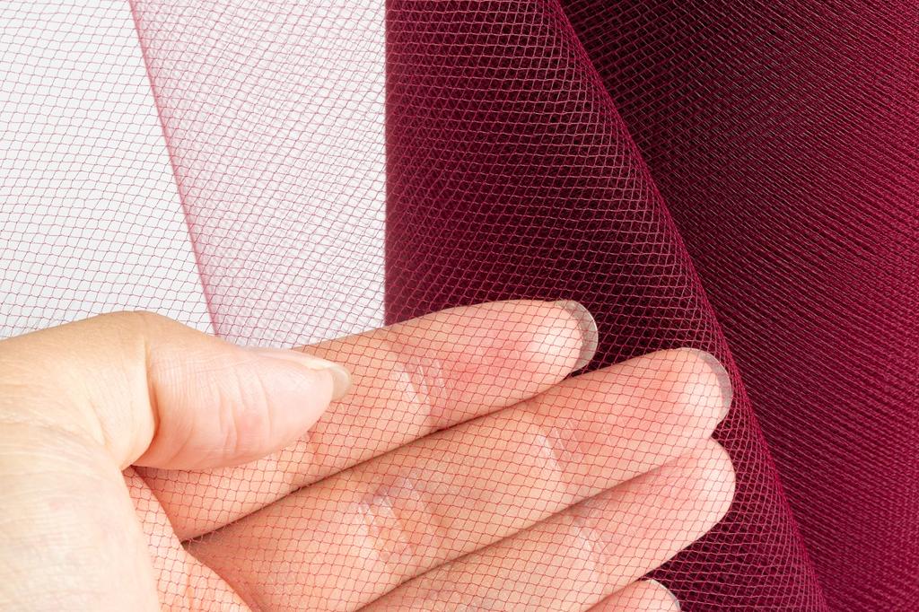Joycrosso Tulle Plain Tulle Roll Fabric Mesh Net Gauze Roll Net Fabric Width 15cm X 91M Roll Handicrafts Sewing Wedding Party Decoration #275-Burgundy