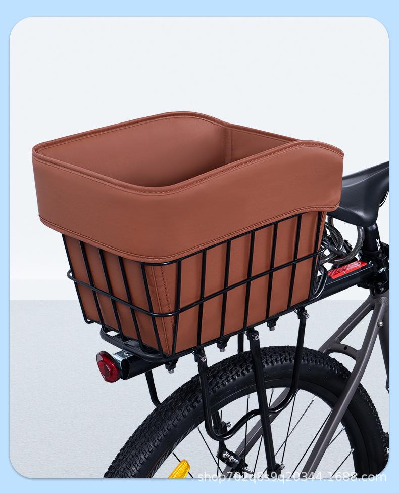 Mountain Bike Dog Seat Belt & Front Basket with Helmet Storage