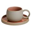 Retro Coarse Pottery Mug and Saucer Combination Japanese Coffee Cup Set Nordic Afternoon Tea Breakfast Cup Latte Coffee Mug